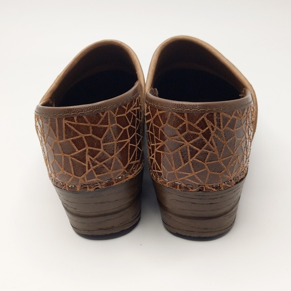 sanita by dansko • brown split art patchwork clogs - Picture 4 of 6